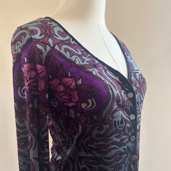 Vintage Velvet Frankie loves Johnny Betsey Johnson New York Cardigan/Pants Set - Picture 5 of 11